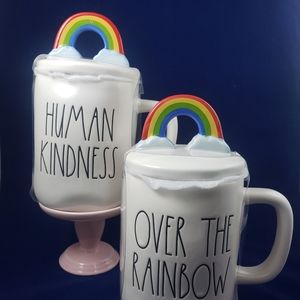 Two Rainbow topper rae dunn mugs